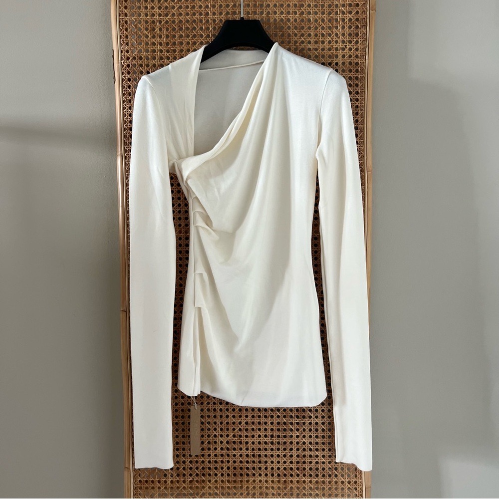 Skims Cloud Asymmetric Long Sleeve Top